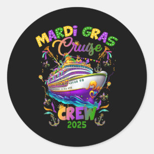 Pegatina Redonda Cruceros de Carnaval Mardi Gras 2025