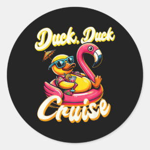 Pegatina Redonda Cruceros Ducks Duck Duck Cruise Family Vacaciones 