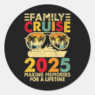 Pegatina Redonda Cruceros familiares 2025 Tee Summer Vaca