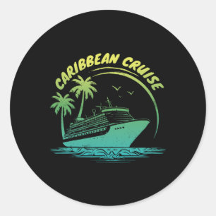 Pegatina Redonda Cruceros familiares coincidentes Vacaciones en el 