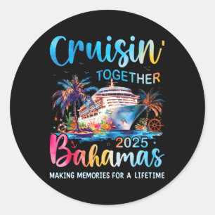 Pegatina Redonda Cruceros familiares juntos Bahamas 2025