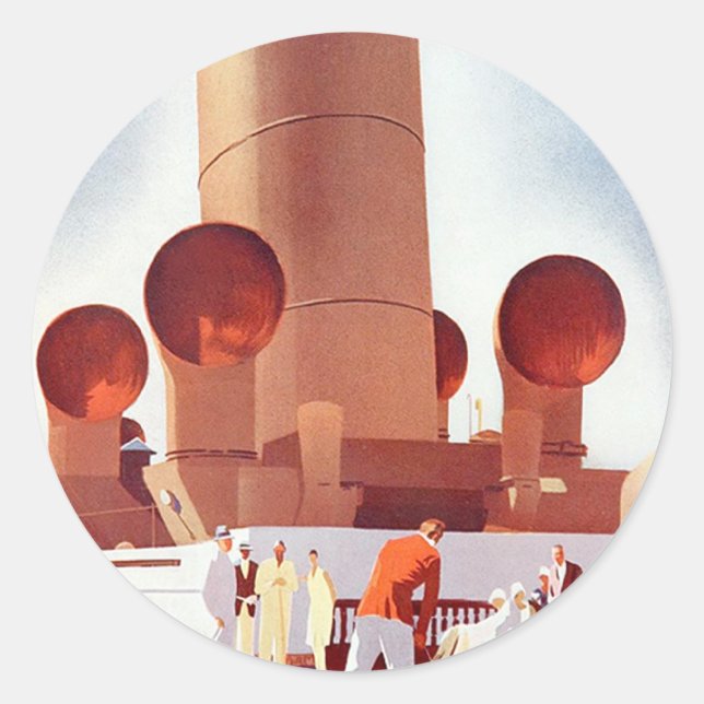 Pegatina Redonda Cruceros Orientales Gran Embudo (Anverso)