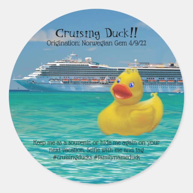 Pegatina Redonda Cruceros y cruceros (Anverso)