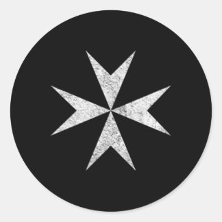 Pegatina Redonda Cruces Caballeros malteses Hospitalianos Cruzadas