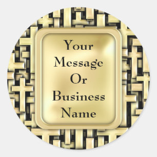 Pegatina Redonda Cruces de oro