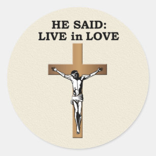 Pegatina Redonda Crucifijo