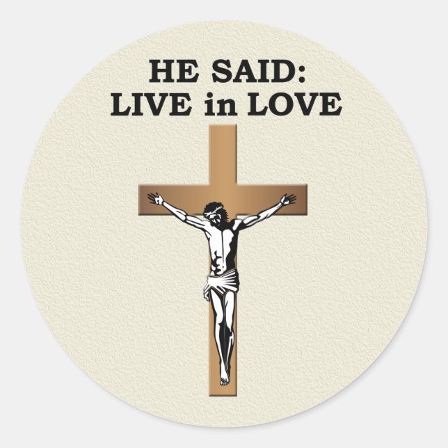 Pegatina Redonda Crucifijo (Anverso)