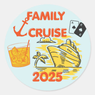 Pegatina Redonda Cruise familiar 2025