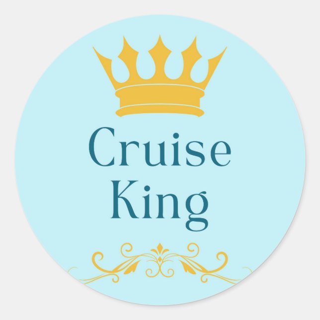 Pegatina Redonda Cruise King (Anverso)