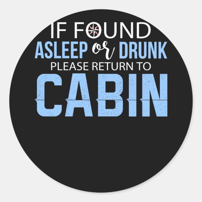 Pegatina Redonda Cruise Ship Accessory If Found Cruise (Anverso)