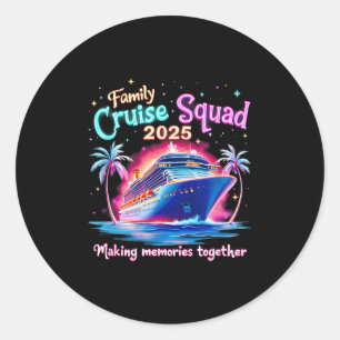 Pegatina Redonda Cruise Squad 2025 Summer Vacation Matching Cruise