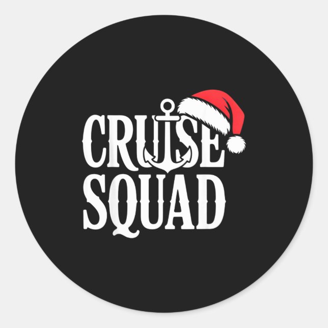 Pegatina Redonda Cruise Squad Festive Srit Nautical Lovers Christma (Anverso)