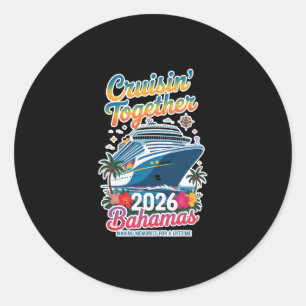 Pegatina Redonda Cruisin Together 2026 Hamas Familia a Juego 
