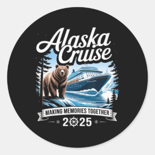 Pegatina Redonda Cruisin Together Alaska 2025 Familia Amiga Alaska 