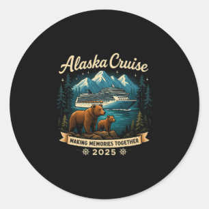 Pegatina Redonda Cruisin Together Alaska 2025 Familia Amiga Alaska