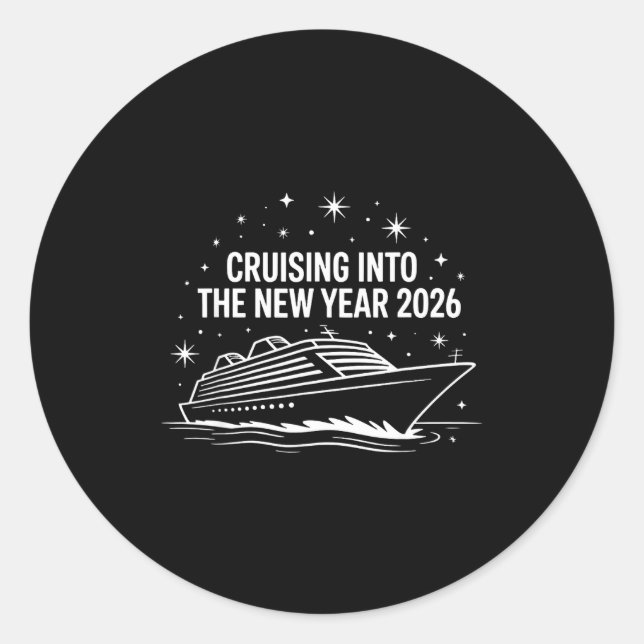 Pegatina Redonda Cruising Into 2026 New Years Eve Family Matching H (Anverso)