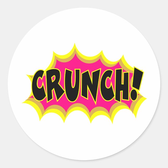 Pegatina Redonda ¡Crunch! (Anverso)