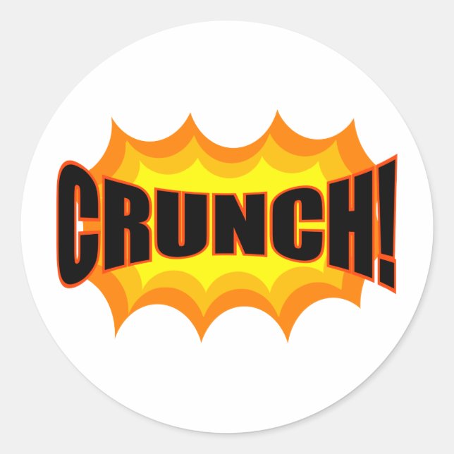 Pegatina Redonda ¡Crunch! (Anverso)