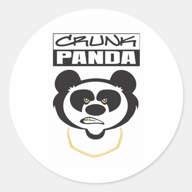 Pegatina Redonda Crunk Panda (Anverso)