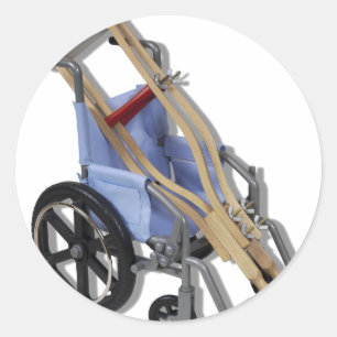 Pegatina Redonda CrutchesWheelchair081210