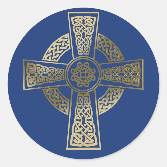 Pegatina Redonda Cruz celta (Anverso)