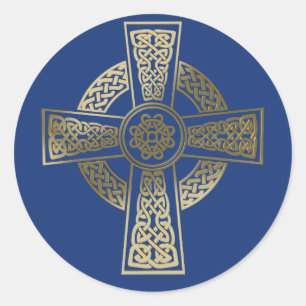 Pegatina Redonda Cruz celta