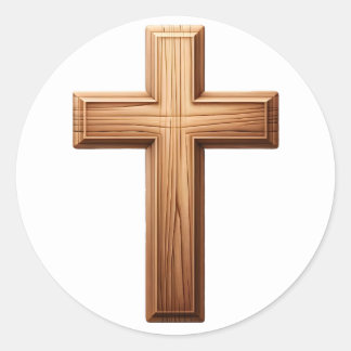 Pegatina Redonda Cruz cristiana