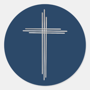Pegatina Redonda Cruz cristiana