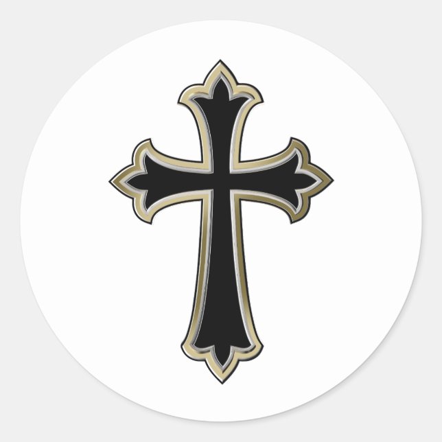 Pegatina Redonda Cruz cristiana (Anverso)