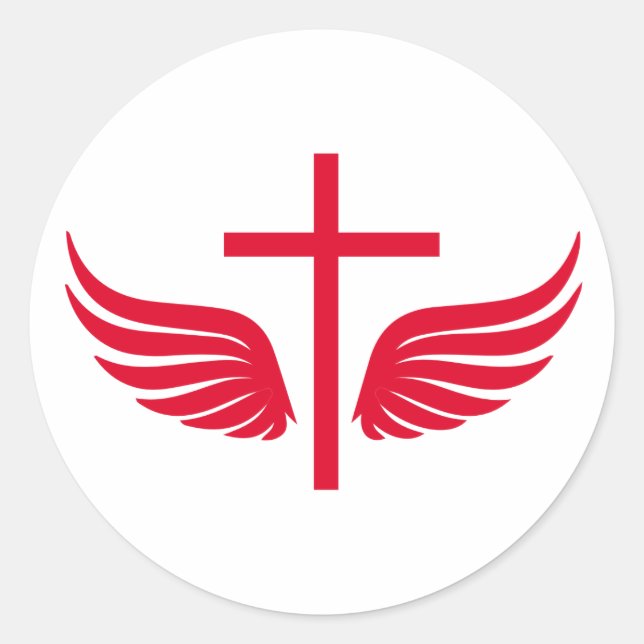 Pegatina Redonda Cruz cristiana (Anverso)