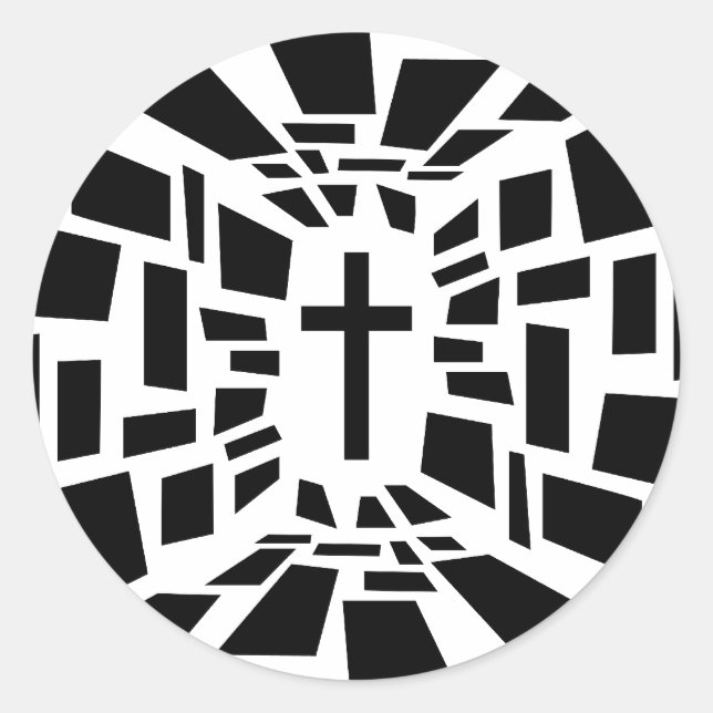 Pegatina Redonda Cruz cristiana (Anverso)