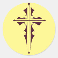 Cruz cristiana púrpura