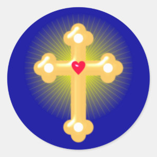 Pegatina Redonda Cruz cross