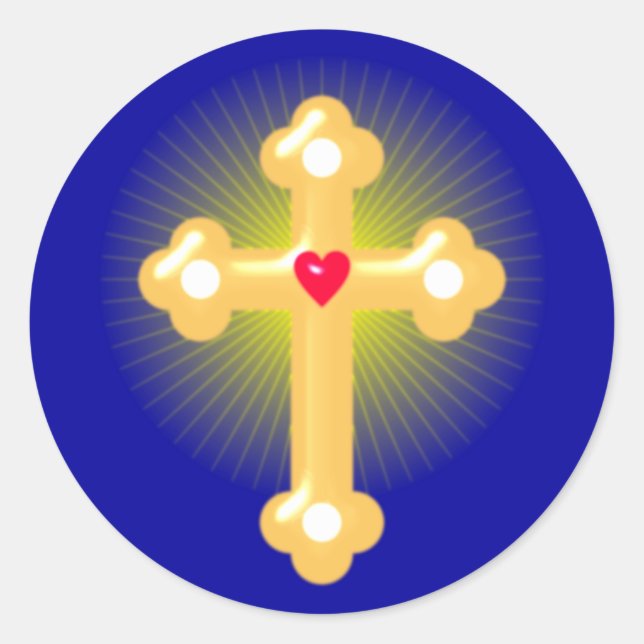 Pegatina Redonda Cruz cross (Anverso)