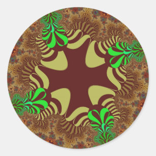 Pegatina Redonda Cruz de bronce