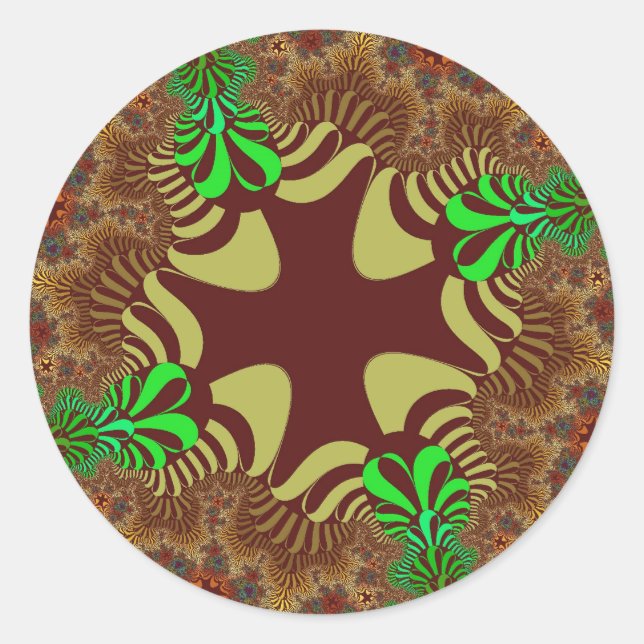 Pegatina Redonda Cruz de bronce (Anverso)