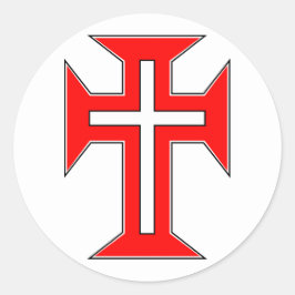 Pegatina Redonda Cruz de la Orden Militar de Cristo