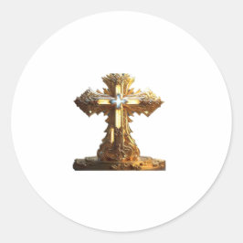 Pegatina Redonda Cruz de la redención
