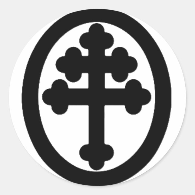 Pegatina Redonda Cruz de Lorena (Anverso)
