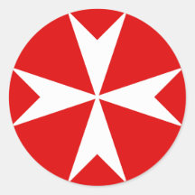 Cruz de Malta v2 (blanco sobre rojo)