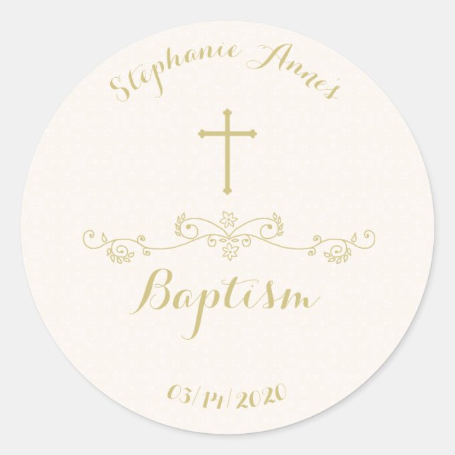 Pegatina Redonda Cruz de Oro y Laureles (Anverso)