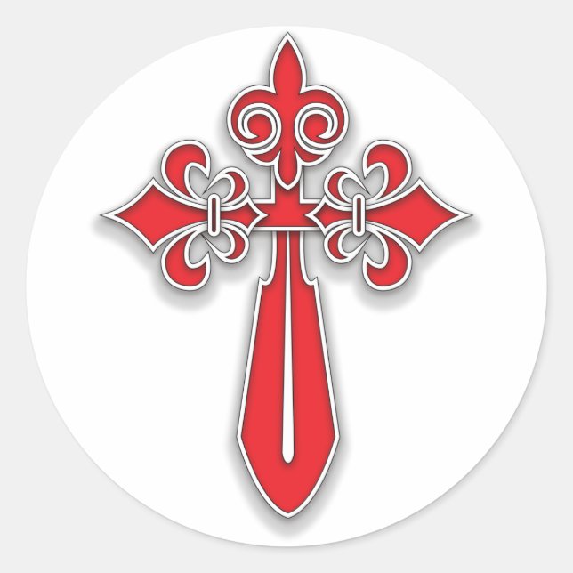 Pegatina Redonda Cruz de Santiago (Anverso)