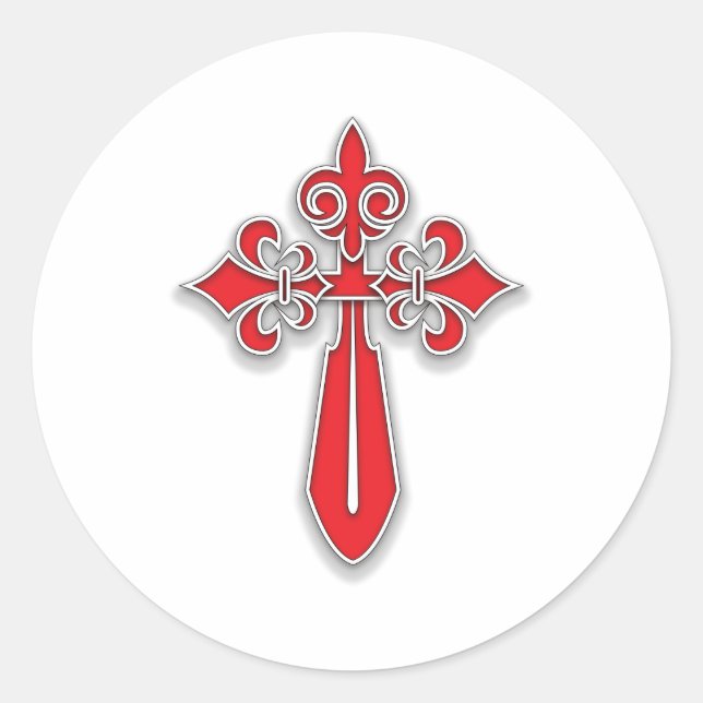 Pegatina Redonda Cruz de Santiago (Anverso)