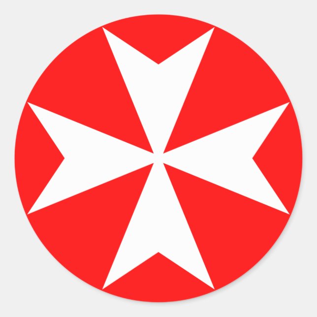 Pegatina Redonda Cruz maltesa (Anverso)