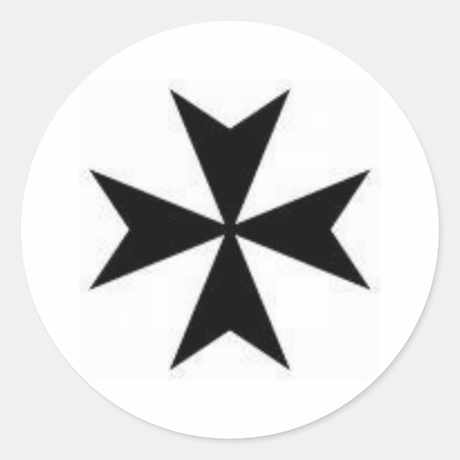 Pegatina Redonda Cruz maltesa original (Anverso)