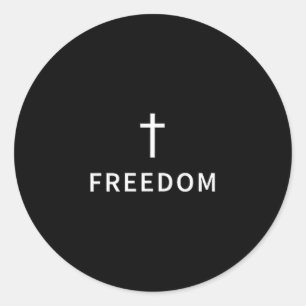 Pegatina Redonda Cruz Mínima Cristiana Fe Religiosa Moderna
