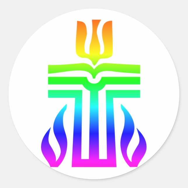 Pegatina Redonda Cruz presbiteriana (Anverso)