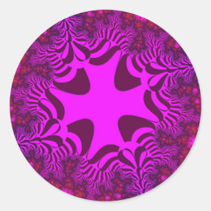 Pegatina Redonda Cruz rosa y Rosa