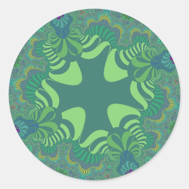 Pegatina Redonda Cruz Verde (Anverso)