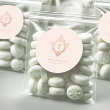 Cruz vintage rosa oro rosa en cresta para bautizo 